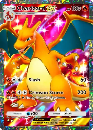 Charizard ex card art (Genetic Apex)