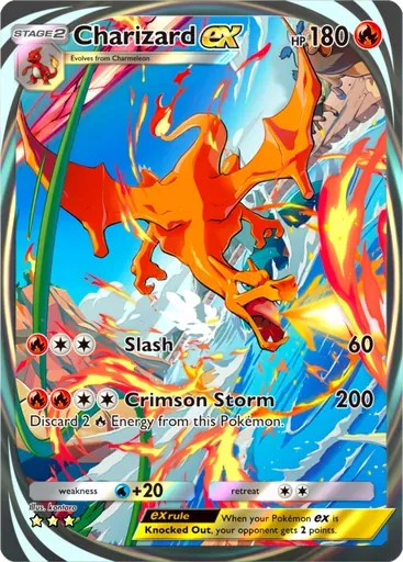 Charizard ex card art (Genetic Apex)
