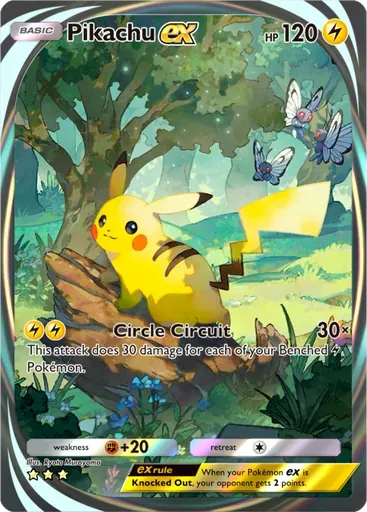 Pikachu ex card art (Genetic Apex)