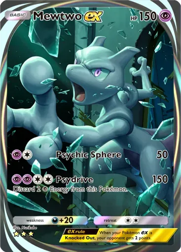 Mewtwo ex card art (Genetic Apex)