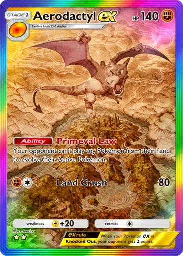 Aerodactyl ex card art (Mythical Island)