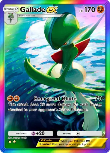 Gallade ex card art (Space-Time Smackdown)