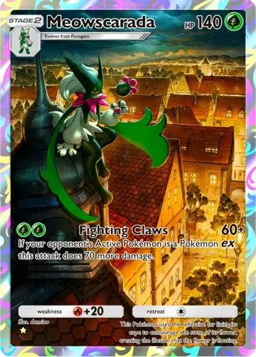Meowscarada card art (Shining Revelry)