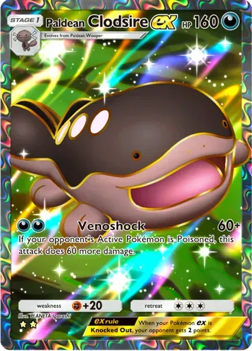 Paldean Clodsire ex card art (Shining Revelry)