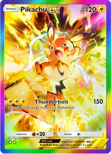 Pikachu ex card art (Shining Revelry)