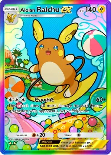 Alolan Raichu ex card art (Celestial Guardians)