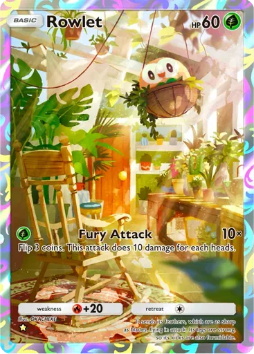 Rowlet card art (Extradimensional Crisis)