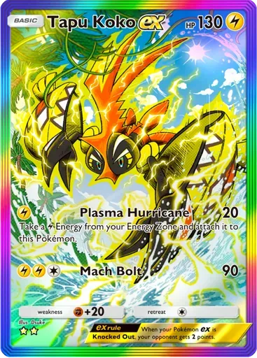 Tapu Koko ex card art (Extradimensional Crisis)