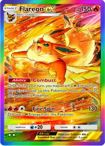 Flareon ex card art (Eevee Grove)