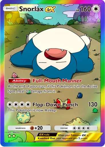 Snorlax ex card art (Eevee Grove)