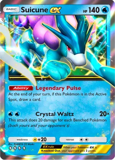 Suicune ex card art (Secluded Springs)