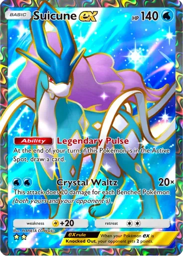 Suicune ex card art (Secluded Springs)