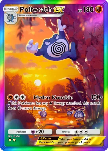 Poliwrath ex card art (Secluded Springs)