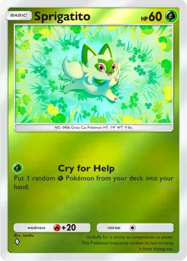 Sprigatito card art (Deluxe Pack: ex)