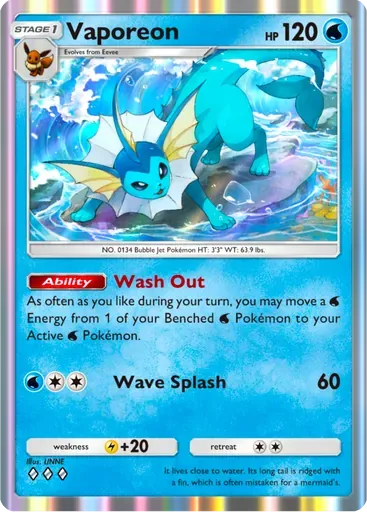 Vaporeon card art (Deluxe Pack: ex)