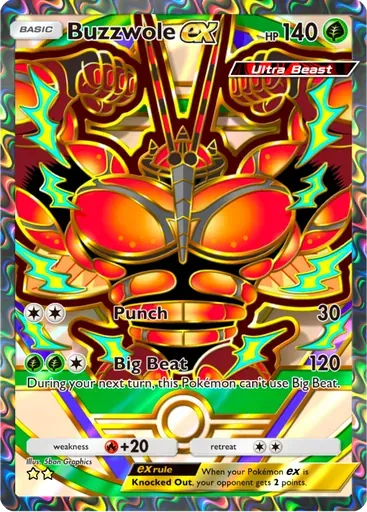 Buzzwole ex card art (Deluxe Pack: ex)
