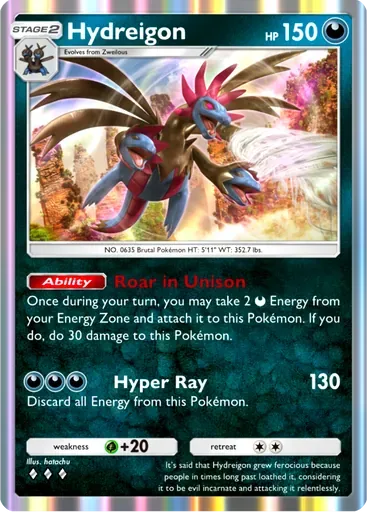 Hydreigon card art (Mega Rising)