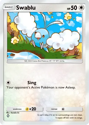 Swablu card art (Mega Rising)