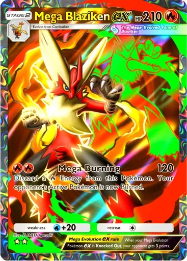 Mega Blaziken ex card art (Mega Rising)
