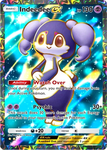 Indeedee ex card art (Mega Rising)