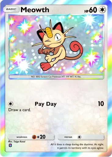 Meowth card art (Mega Rising)