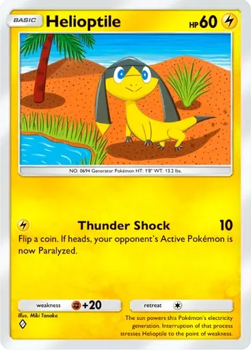 Helioptile card art (Crimson Blaze)