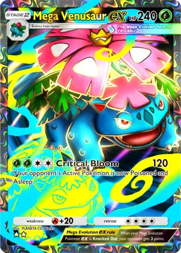 Mega Venusaur ex card art (Crimson Blaze)