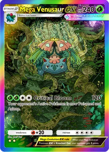 Mega Venusaur ex card art (Crimson Blaze)