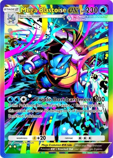 Mega Blastoise ex card art (Crimson Blaze)