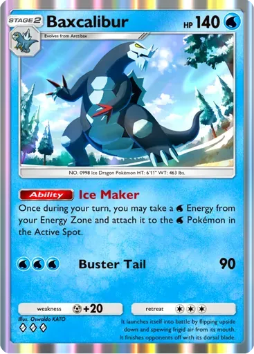Baxcalibur card art (Paldean Wonders)