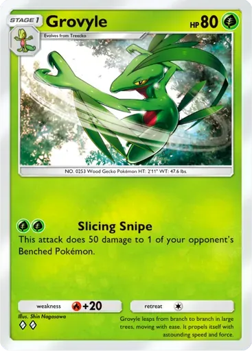 Grovyle card art (Pulsing Aura)