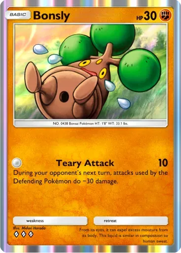 Bonsly card art (Pulsing Aura)