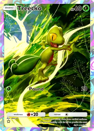 Treecko card art (Pulsing Aura)