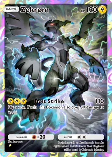 Zekrom card art (Pulsing Aura)