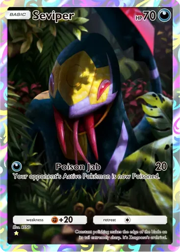 Seviper card art (Pulsing Aura)