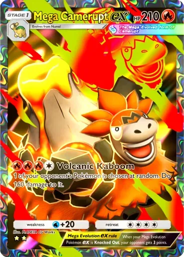Mega Camerupt ex card art (Pulsing Aura)