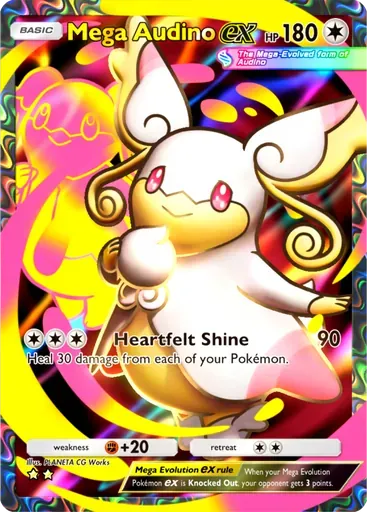 Mega Audino ex card art (Pulsing Aura)