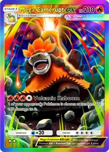 Mega Camerupt ex card art (Pulsing Aura)