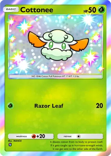 Cottonee card art (Pulsing Aura)