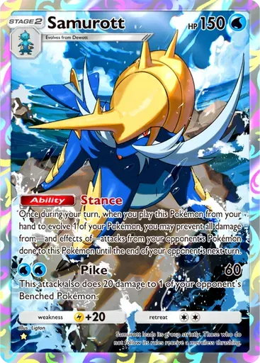 Samurott card art (Ruler of the Skies)