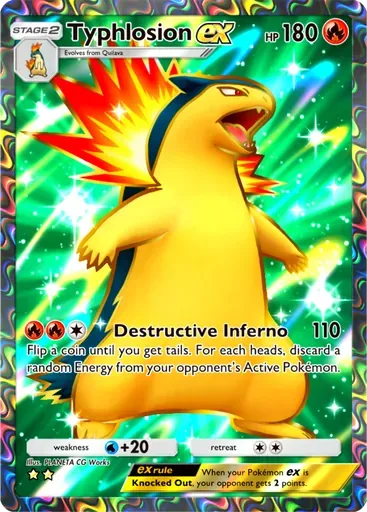 Typhlosion ex card art (Ruler of the Skies)
