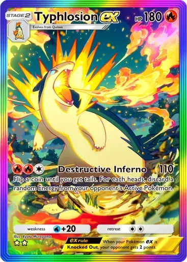 Typhlosion ex card art (Ruler of the Skies)