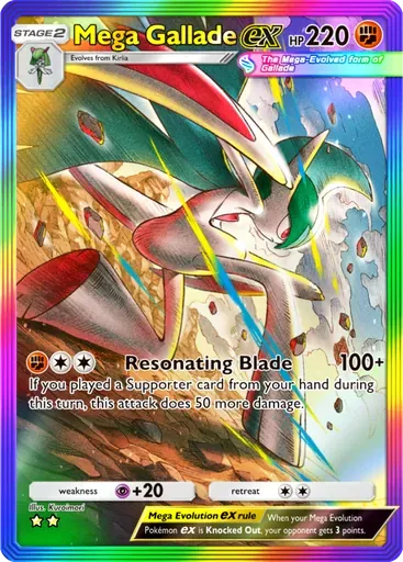 Mega Gallade ex card art (Ruler of the Skies)