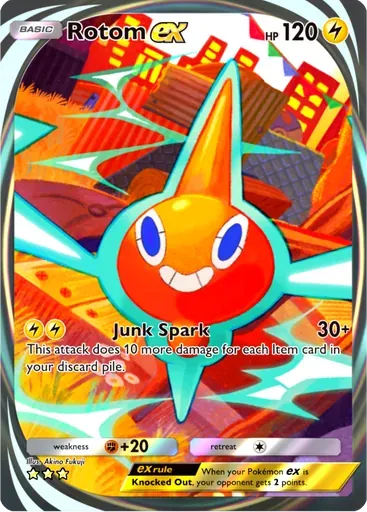 Rotom ex card art (Ruler of the Skies)