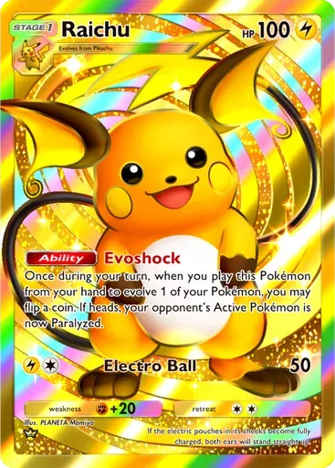 Raichu card art (Ruler of the Skies)