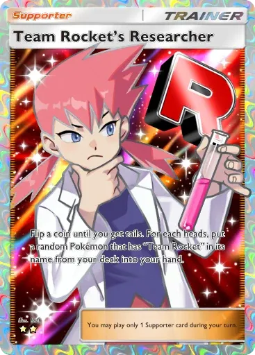 Team Rocket's Researcher card art (Team Rocket's Ambition)