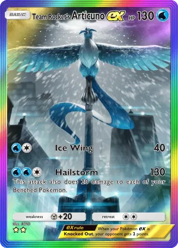Team Rocket's Articuno ex card art (Team Rocket's Ambition)