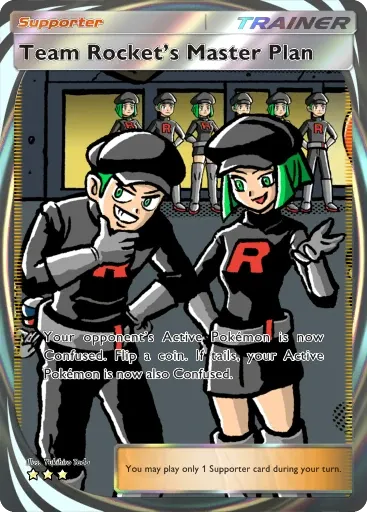 Team Rocket's Master Plan card art (Team Rocket's Ambition)