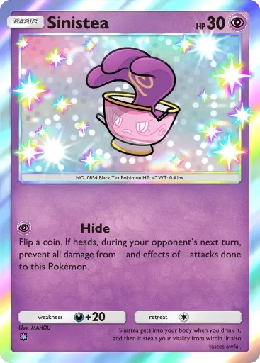 Sinistea card art (Team Rocket's Ambition)