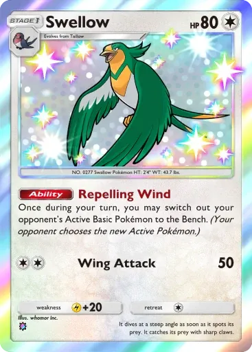 Swellow card art (Team Rocket's Ambition)